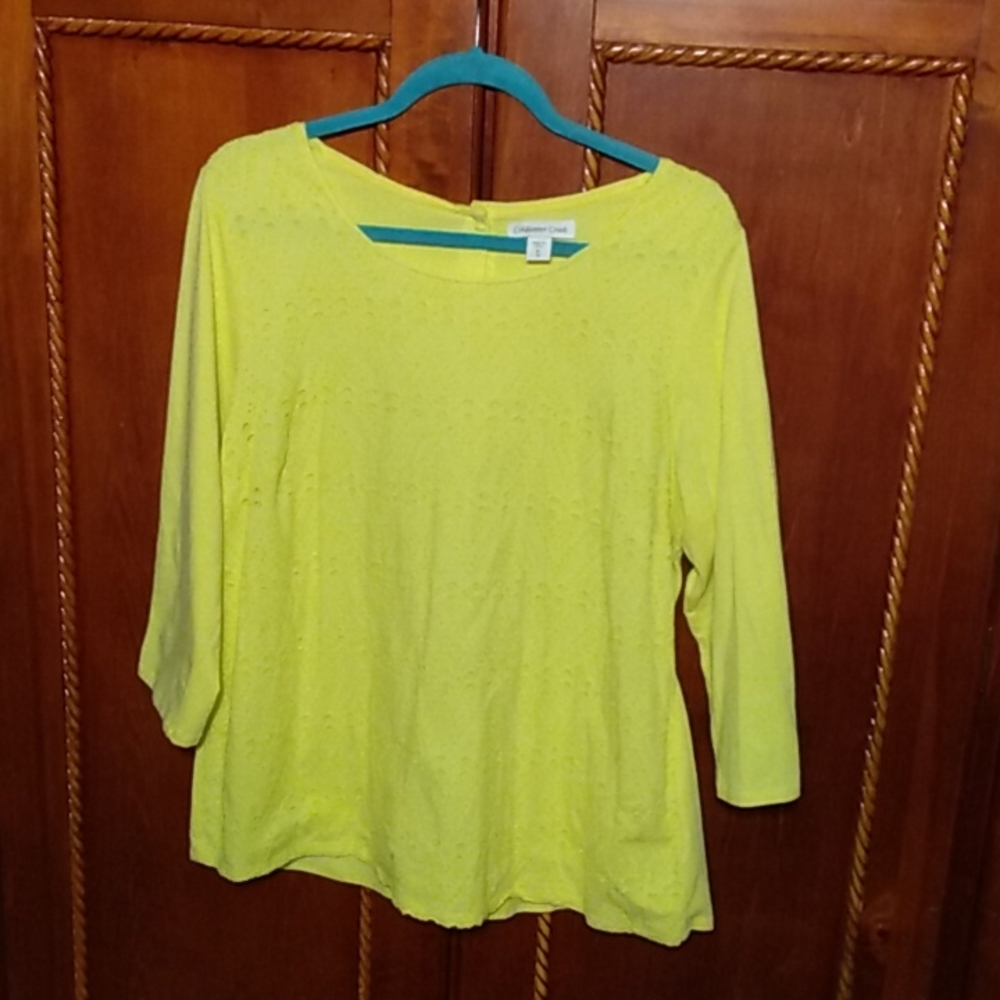 Coldwater Creek XL (16) Yellow Blouse